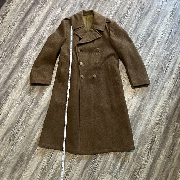Vintage 1945 WWII Wool Trench Coat Issued 38R - Picture 5 of 11